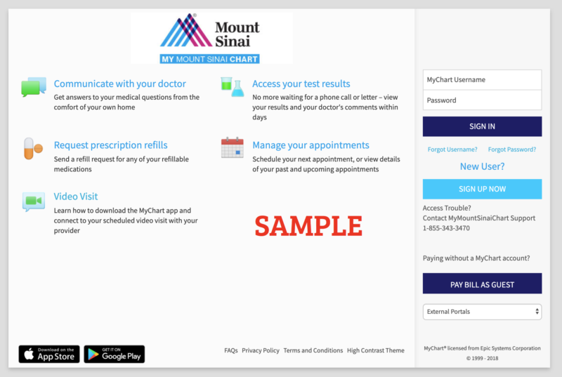 Mount Sinai Medical Center MyChart(00)