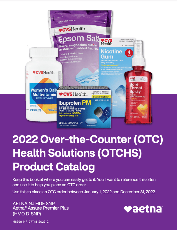 2022 Aetna Over The Counter OTC Helath Solutions Product Catalog 