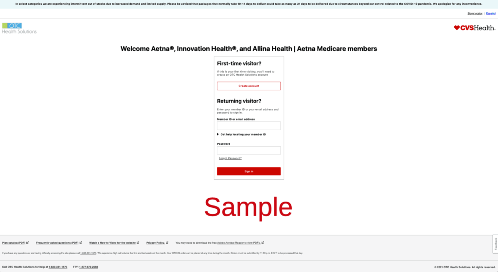 Aetna Medicare | cvs.com/otchs/myorder | CVS Health Solutions | OTC Catalog