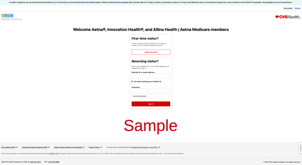 Myorder OTCHS CVS Health Health Solutions Catalog