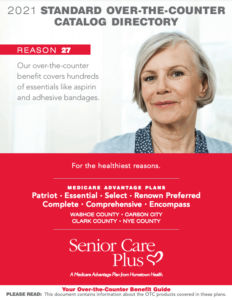 2021 Standard over the counter OTC Catalog Senior Care Plus Medicare Advantage Plan Hometown Health Benefits Guide