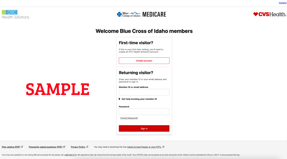 Blue Cross of Idaho OTC CVS Health Solutions Login Medicare LLC