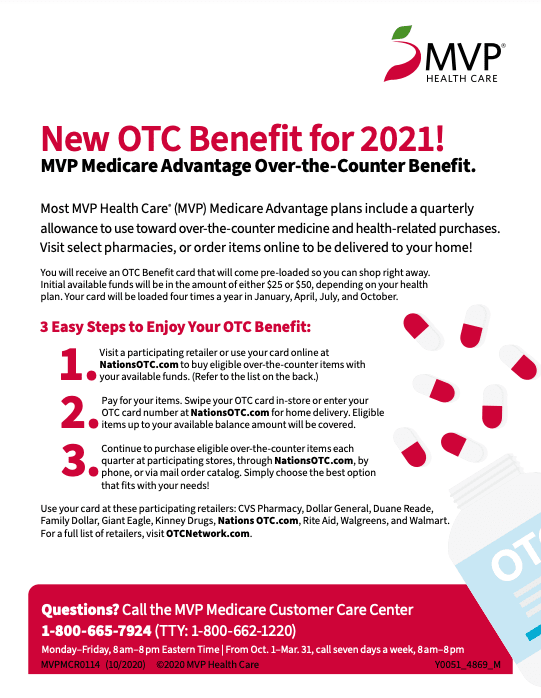 2021 MVP Health Care Over-the-Counter Benefit Flier