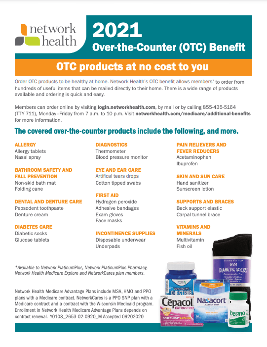 2021 Network Health Over-the-Counter Benefit Flier