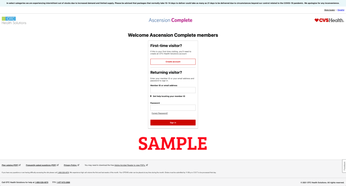 Ascension Complete OTCHS CVS Health Solutions Login Medicare LLC