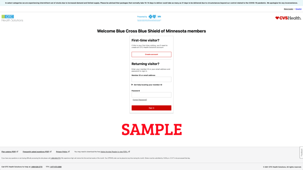 Blue Cross and Blue Shield of Minnesota OTCHS Login Medicare LLC