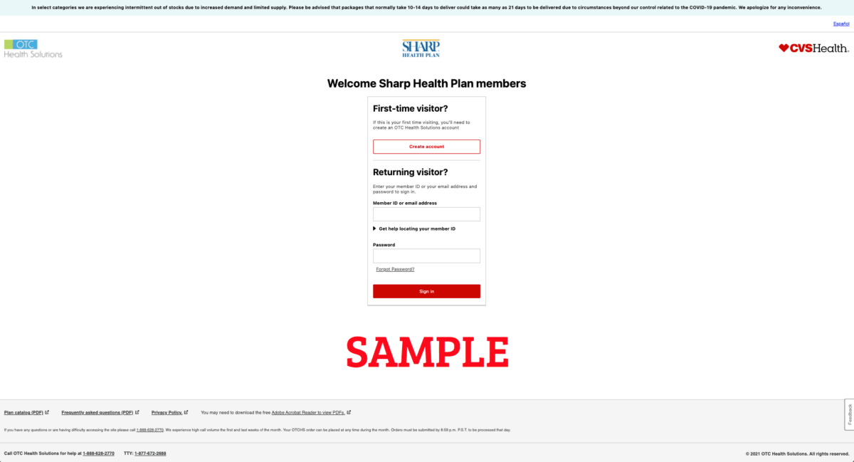 Sharp Direct Advantage OTCHS Health Solutions Login Medicare LLC