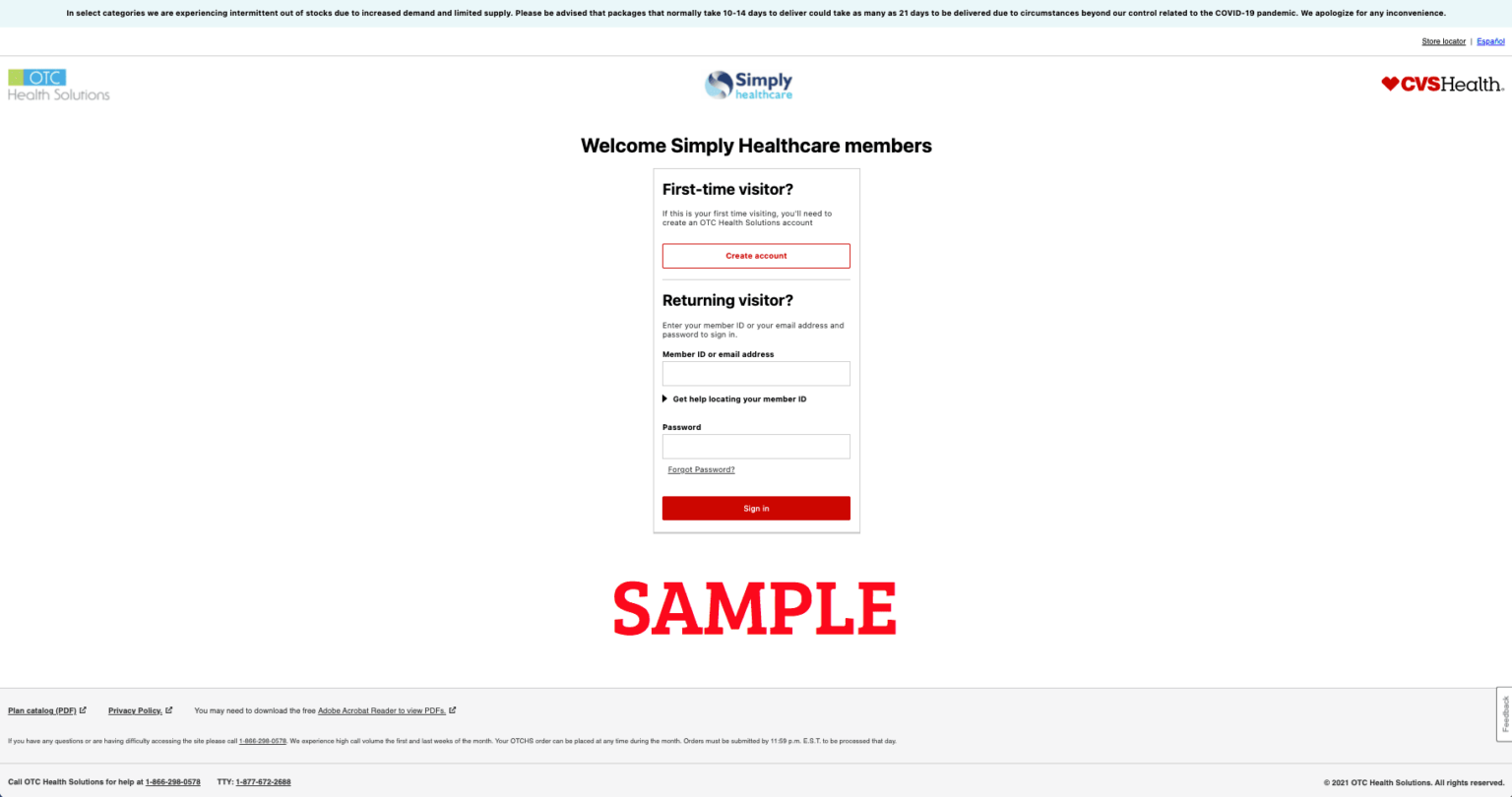 Simply Healthcare OTCHS CVS Health Solutions Login Medicare LLC